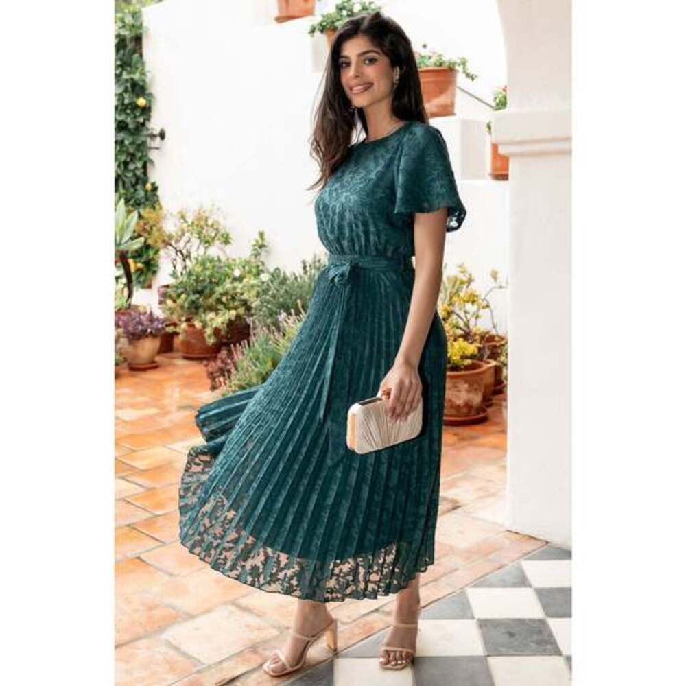Baltic Born Mindy Pleated Dress | Emerald Size LL
